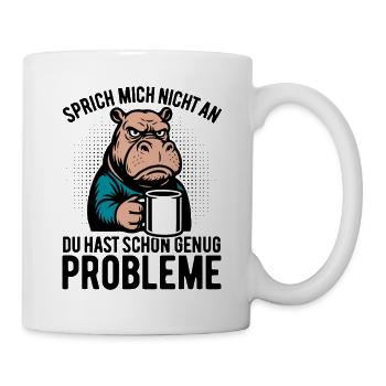 Don’t talk to me - Hippopotame au café - Mug blanc - blanc - Droite