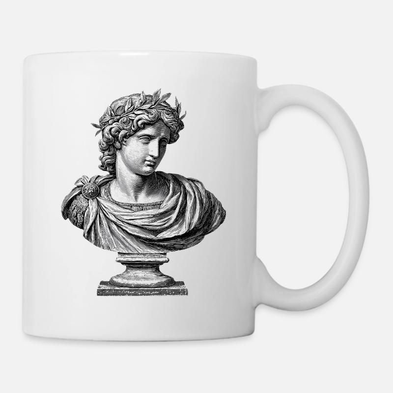 Buste antique Apollon - Gravure classique - Mug blanc - blanc