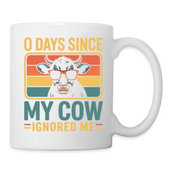 0 Days Since My Cow Ignored Me Cow Farmer - Mug - white - Right
