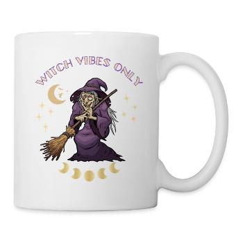 Vintage Witch Vibes Halloween Shirt:Spooky Moon - Mug - white - Right