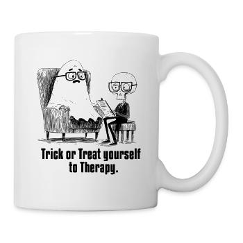 Trick or Treat Yourself Therapy | Funny Halloween - Mug - white - Right