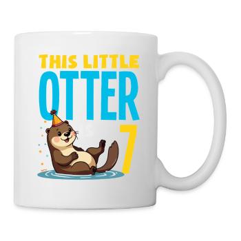 Cette loutre a 7 ans - Motif d’anniversaire mignon - Mug blanc - blanc - Droite