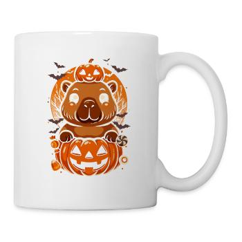 Capibara Halloween Kürbisse - Tasse - Weiß - Rechts