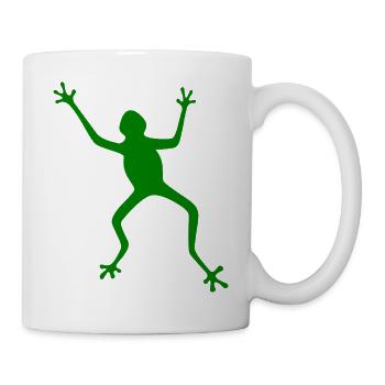 Silhouette de grenouille : tropicale, forêt tropicale - Mug blanc - blanc - Droite
