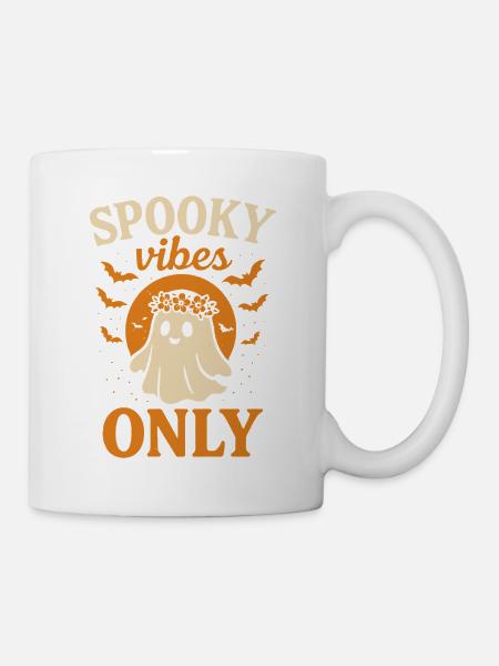 Gruselige Vibes Nur Halloween-Spaß-Geist - Tasse - Weiß
