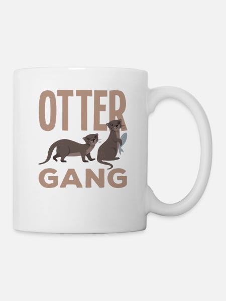 Seeotterbande Cartoon Otter - Tasse - Weiß