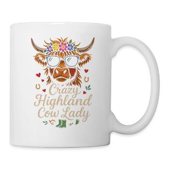 Crazy Highland Cow Lady - Mug - white - Right