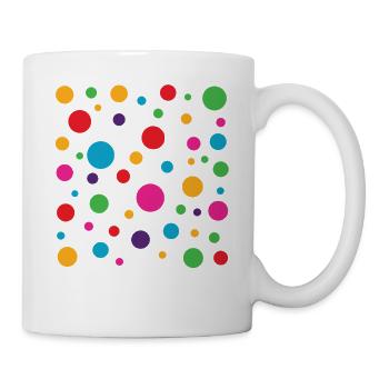 Fleckig Gefleckt Bunt Polka Dot Kinder - Tasse - Weiß - Rechts