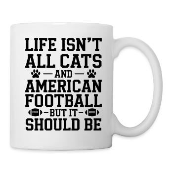 Football Saying Cats Funny Football Gift - Mug - white - Right