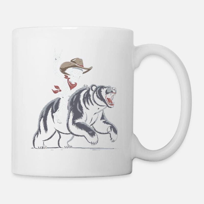 Rodéo de squelette sur ours - Mug blanc - blanc