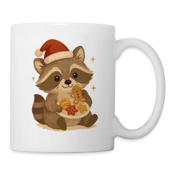 Raton laveur de Noël avec des biscuits - Mug blanc - blanc - Droite
