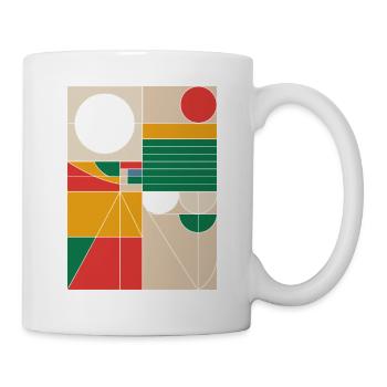Bauhaus Abstrakte Geometrische Formen Kunstwerk - Tasse - Weiß - Rechts