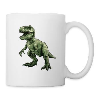 Green Retro Dino T Rex - Mug - white - Right