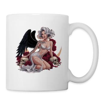 Anges mystiques aux ailes noires et - Mug blanc - blanc - Droite