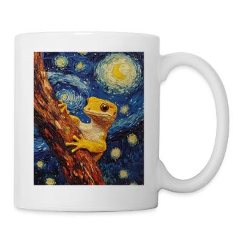 Gecko Van Gogh Style Nuit étoilée - Mug blanc - blanc - Droite