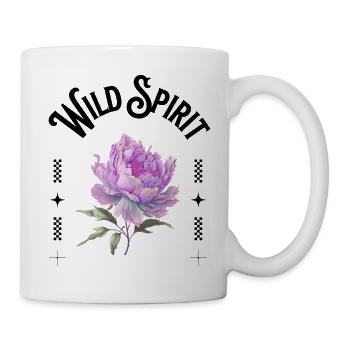 Wild Spirit - Lilac Peony on Black - Mug - white - Right