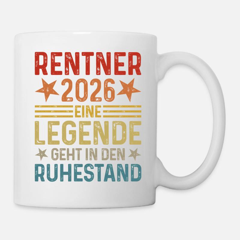 Rentner 2026 Eine Legende geht in den Ruhestand - Tasse - Weiß