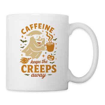 Koffein hält das Gruseln von Halloween lustig fern - Tasse - Weiß - Rechts