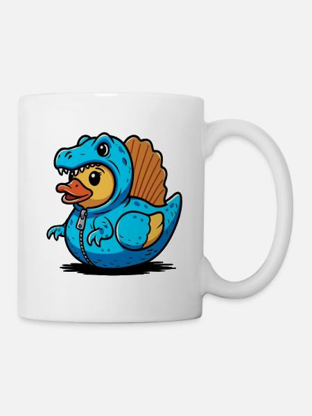 Spinosaurus Blauer Dino-Drache Entchen - Tasse - Weiß