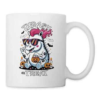 Halloween Rhino with sunglasses - Mug - white - Right