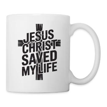  Jesus Christus hat mein Leben gerettet - Tasse - Weiß - Rechts