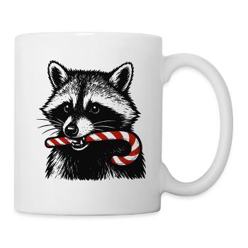 raton laveur de Noël avec canne à sucre - Mug blanc - blanc - Droite