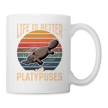 Esthétique amusante Kawaii Platypus - Mug blanc - blanc - Droite