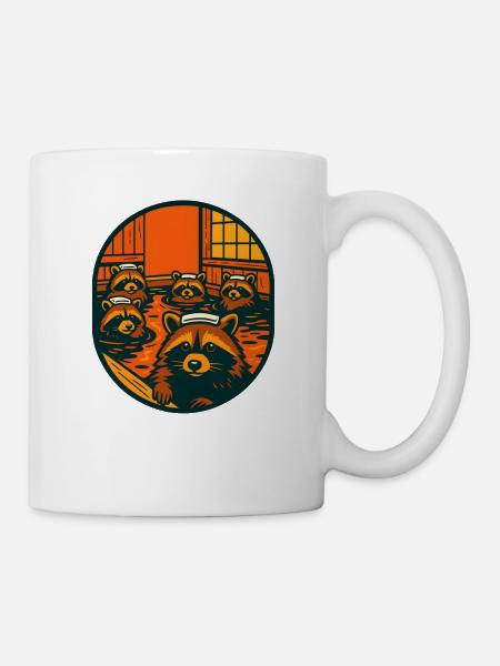 Waschbär Heiße Quelle - Tasse - Weiß
