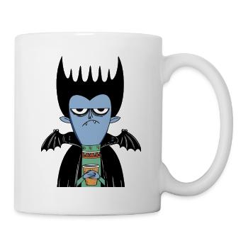 Coffee Vampire | Funny Vampire with Bat Wings - Mug - white - Right