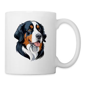 Dessin animé de portrait de bouvier bernois - Mug blanc - blanc - Droite