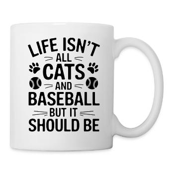 Baseball Spruch Katzen Lustiges Baseball Geschenk - Tasse - Weiß - Rechts