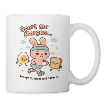 Morning Sport Hoppelbunny Cartoon - Mug - white - Right