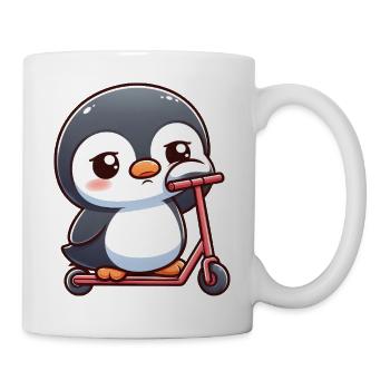 Cute Cartoon Penguin Scooter Scooter Boredom - Mug - white - Right