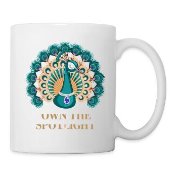 Peacock motif: Own The Spotlight with elegance and - Mug - white - Right