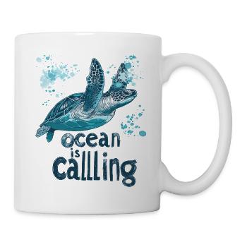 Turtle - the ocean is calling - Mug - white - Right