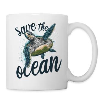 Save the ocean - schildkröte - Tasse - Weiß - Rechts