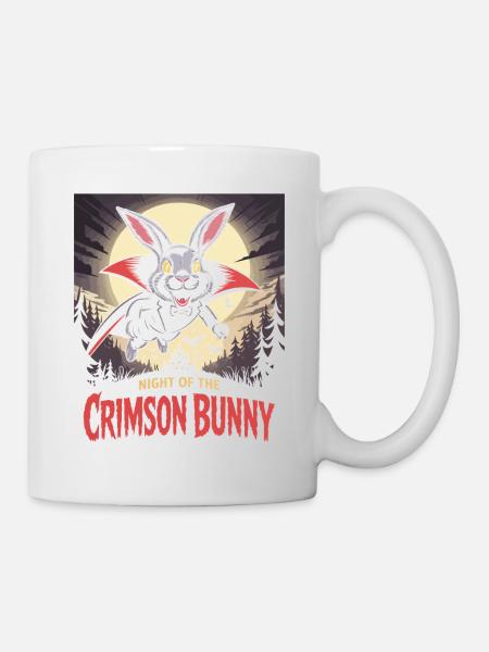 Night of the Crimson Bunny - Bunny Design - Mug - white