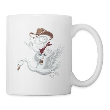 Squelette cow-boy sur cygne - Mug blanc - blanc - Droite