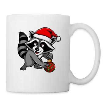 Waschbaer mit Santa-Hut Ornament - Tasse - Weiß - Rechts