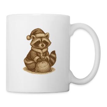 Raton laveur de Noël vintage - Mug blanc - blanc - Droite