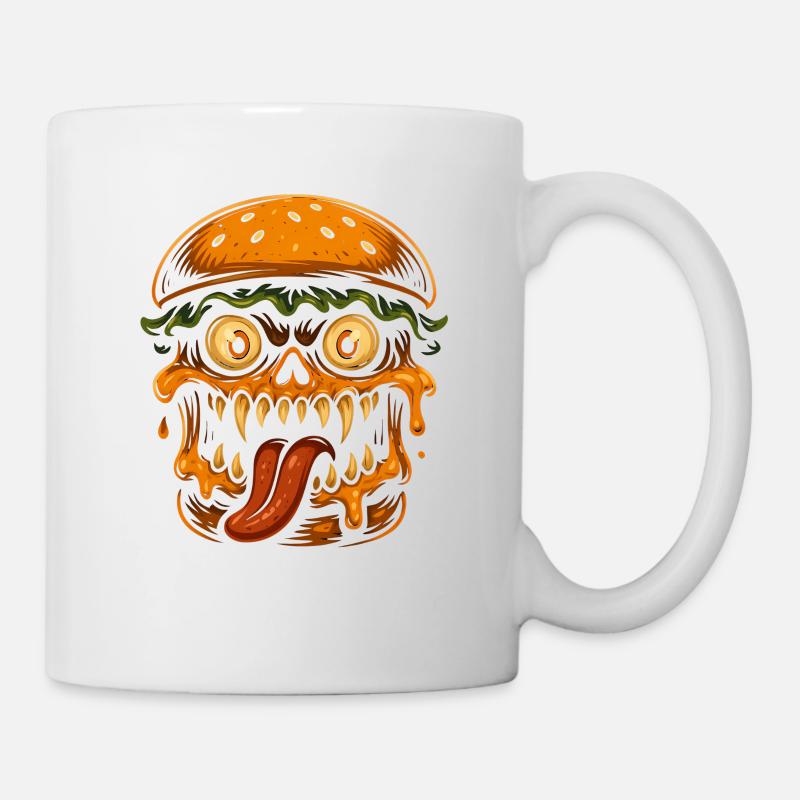 Burger Schädel Monster - Tasse - Weiß