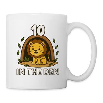 10 Ten In The Den Lion Birthday - Tasse - Weiß - Rechts