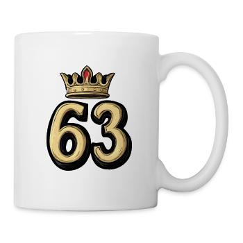 63 Zahl Krone - Tasse - Weiß - Rechts
