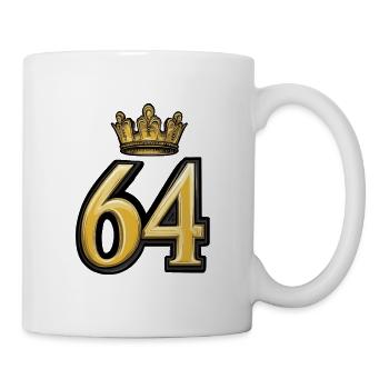 64 Zahl Krone - Tasse - Weiß - Rechts
