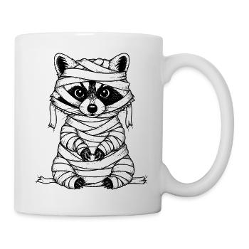 drôle de raton laveur dans l’illustration du costume de momie - Mug blanc - blanc - Droite