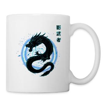 Japanisch neon blauer - Drache - Tasse - Weiß - Rechts