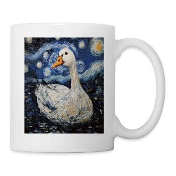 Swan Goose Bird Van Gogh Style Starry Night - Mug - white - Right