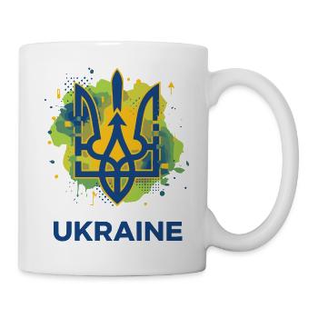 Ukrainisches Dreizack-Wappen - Tasse - Weiß - Rechts