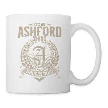 Ashford Wappen Emblem T-Shirt - Tasse - Weiß - Rechts