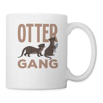 Sea otter gang cartoon otter - Mug - white - Right